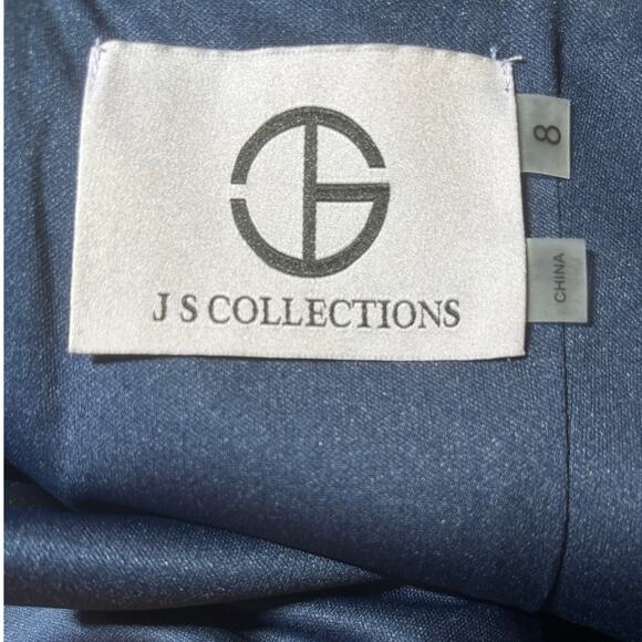 JS COLLECTIONS Womens Sleeveless Aubree Oversize Bow Jumpsuit 8 Navy 86411860 - Picture 14 of 14